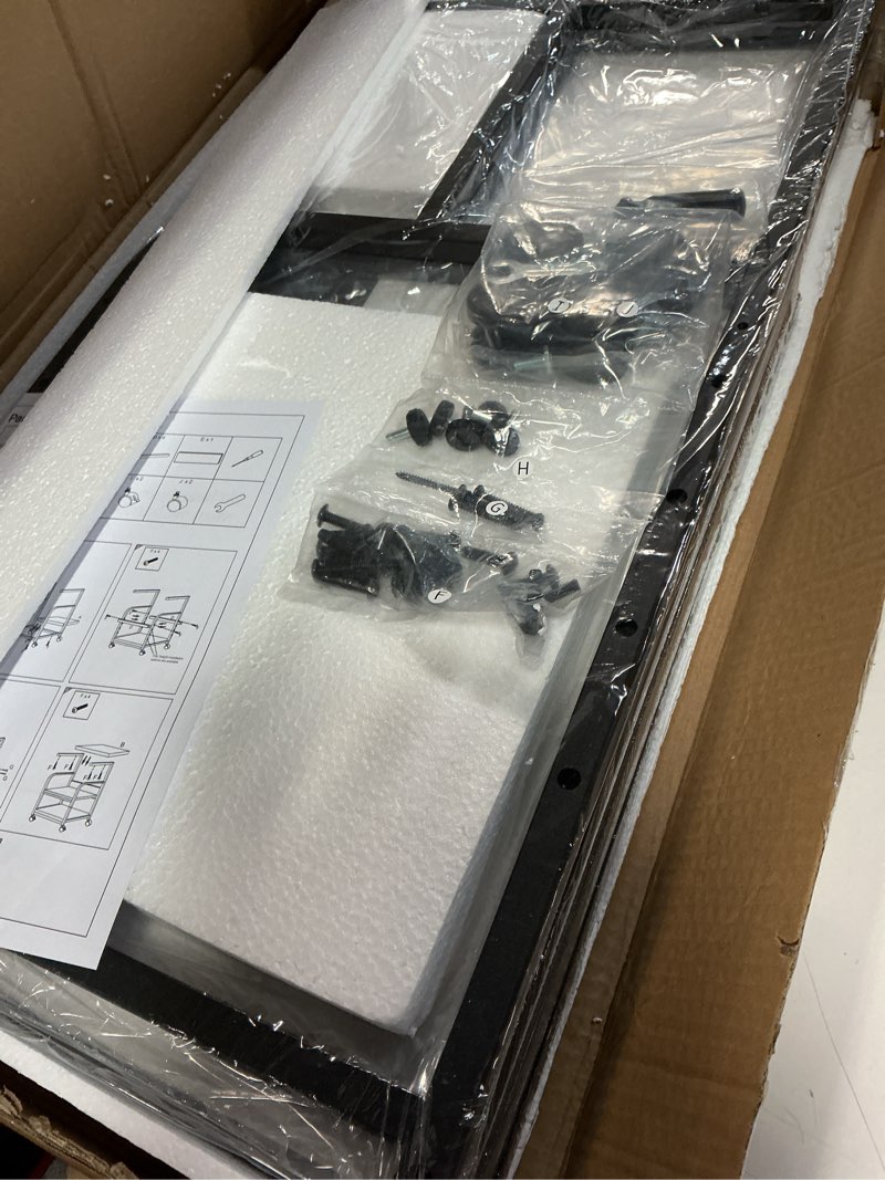 Condition photo showing New/Like New for Printer Stand with Storage Shelf,3 Tier Printer Cart with Wheels,Mobile Printer Table for Home Office,Stands for Heat Press Scanner Fax,Industrial Style (Black) Black Standard