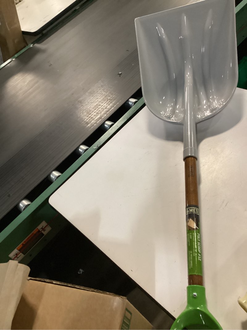 Condition photo showing New/Like New for AMES 46-Inch Poly Scoop with Hardwood Handle and Ergonomic D-Grip, Ideal for Garden Care, Landscaping, Moving Shavings or Grain, Farming Tasks, and Heavy-Duty Yard Work