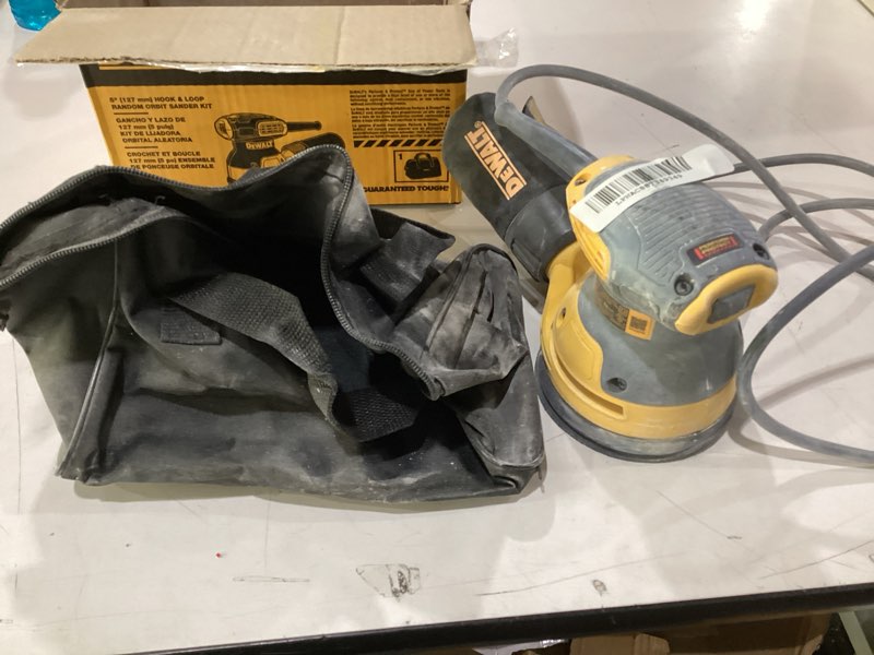 Condition photo showing As Is for DEWALT Orbital Sander Kit, 5 inch, 3 amp, Corded, 12,000 OPM (DWE6421K)