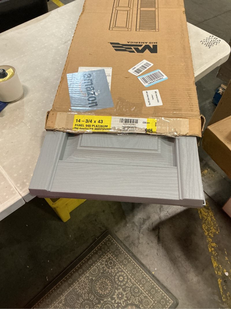 Condition photo showing Good Condition for mid america vinyl raised panel window shutters (1 pair) - 14.75 x 43 945 platinum - injection molded fade resistant with mounting hardware