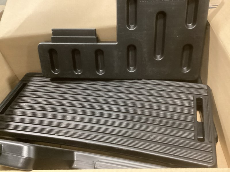 Condition photo showing As Is for Hot Tub Steps, Outdoor Spa Steps with Storage, Non-Slip & Sturdy Hot Tub Stairs, 36 Inches Long, Black Black/Black