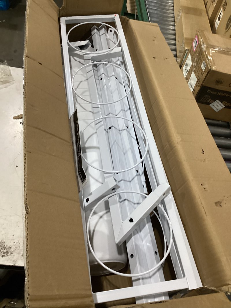 Condition photo showing As Is for flower display stand with 12 buckets, white flower cart with wheels 3 layers metal flower bar stand moving flower stand florist bouquet shelf for weddings party ceremony indoor outdoor garden 35.43"l x 23.62"w x 41.34"h white