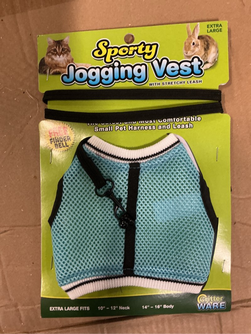 Condition photo showing New/Like New for Ware Manufacturing Nylon Walk-N-Vest Pet Harness and Leash for Small Pets, Extra Large - blue