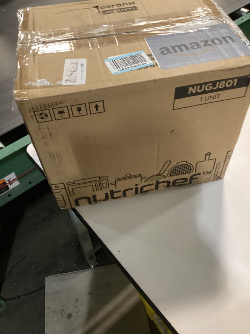 Condition photo showing New/Like New for Nutrichef Electric Meat Slicer | 200W Automatic Meat, Deli & Bread Slicer | Adjustable Dial for 0-15mm Cutting Range Thickness | Removable 7.5 IN Stainless Steel Blade & Food Pusher for Safety (Black)