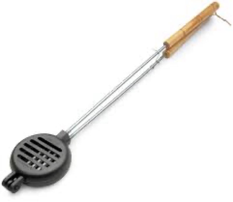 Hamburger Campfire Iron - Pre-Seasoned Handheld Round Burger Grill By Old Mountain