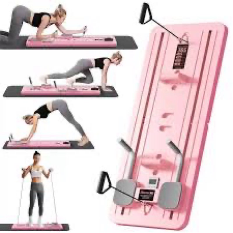 Pilates Reformer Board – 5-in-1 Foldable Pilates Machine for Home Workout, Portable Fitness Board wi