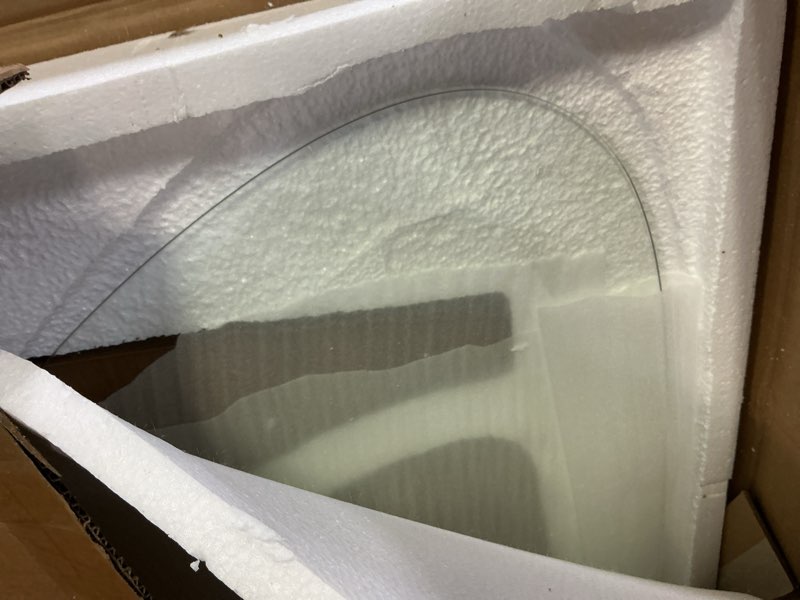 Condition photo showing Good Condition for Modern Glass Coffee Table for Living Room, Mid Century Coffee Table, Small Coffee Tables, Suitable for Bedroom Living Room Reception Office Tables (Walnut/Transparent, Medium) Walnut/Transparent Medium 35.8 * 25.5 * 16in