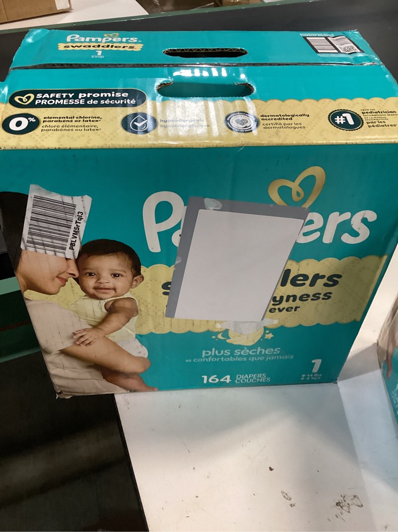 Condition photo showing New/Like New for pampers swaddlers sensitive disposable diapers - size 1 - 164ct: 8-14 lbs, with aloe, paraben-free, wetness indicator