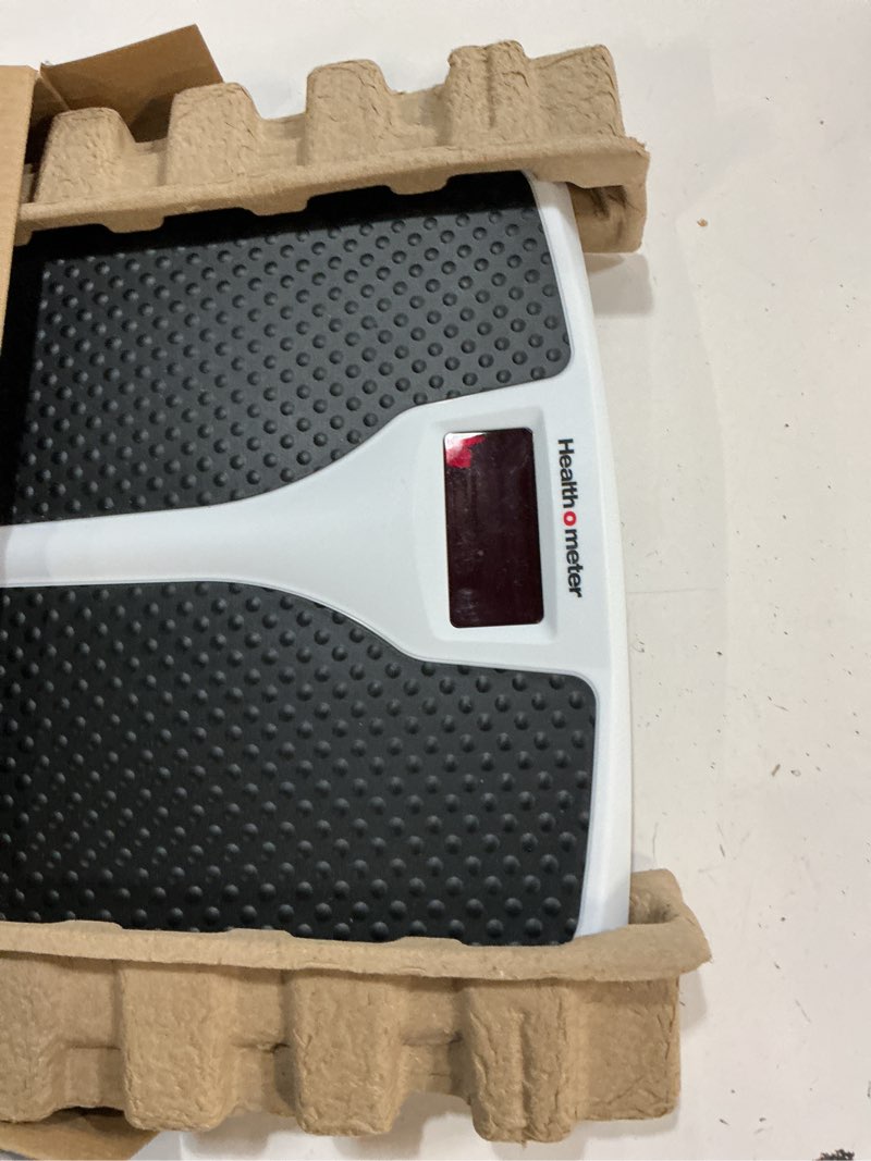 Condition photo showing Good Condition for health o meter digital body weight scale, black and white, 350lb capacity