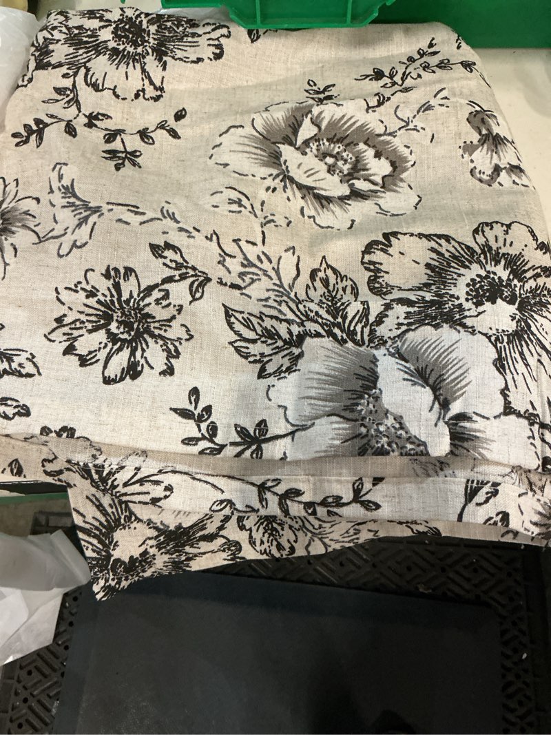 Condition photo showing Good Condition for jinchan tie up valance floral linen for windows farmhouse valance 45 inch peonies botanical short window treatment adjustable for kitchen living room light filtering 1 panel black on beige 42"w x 45"l (pack of 1) floral | black on beige