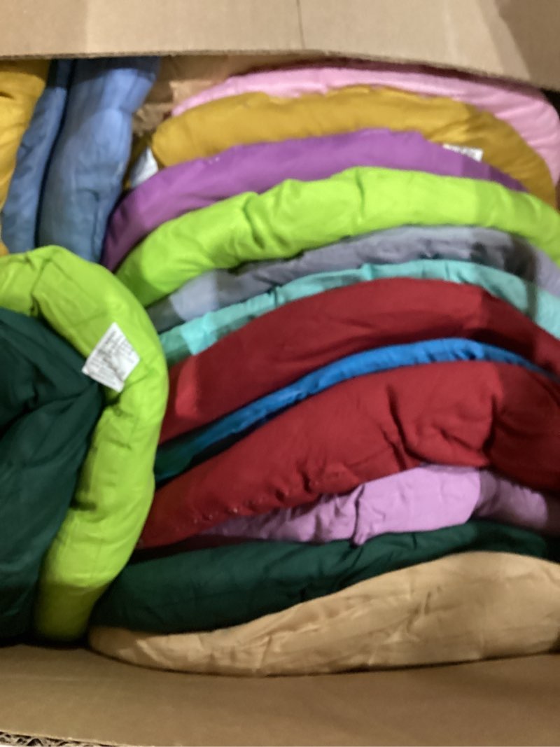 Condition photo showing As Is for Tinideya 24 Pcs Round Floor Cushions Floor Pillows Meditation Seat Pillows Flexible Seating for Adults Kids, Chair Cushions for Classroom, Nursery, Living Room, Yoga(Medium 15.7 Inch,Multi Color) Multi Color Medium 15.7 Inch