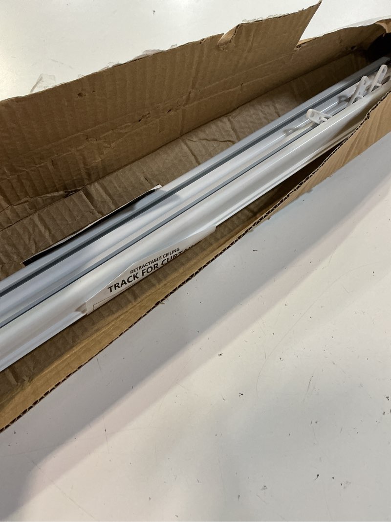 Condition photo showing Good Condition for 31"-90" retractable ceiling curtain track measurement-free curtain rail for room divider, living room, shower curtain,white 31"-90" white