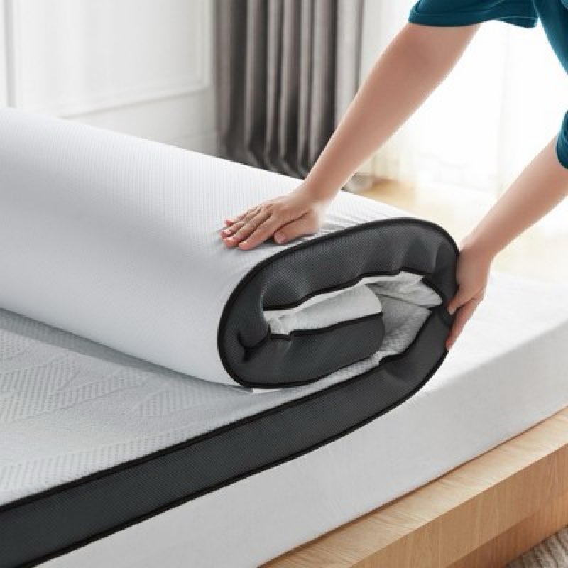 PERLECARE Dual Firmness Mattress Topper Queen, 3 Inch Firm Bed Topper with Split Soft & Firm Zones, Comfortable and Supportive Mattress Pad for Back Pain, Non-Slip & Removable, CertiPUR-US Certified