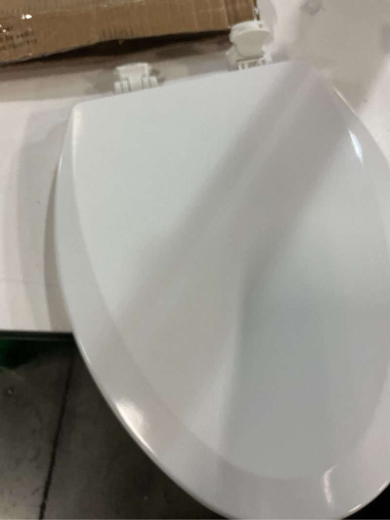 Condition photo showing As Is for Bemis 1500EC 390 Lift-Off Wood Elongated Toilet Seat, Cotton White (Pack of 1)