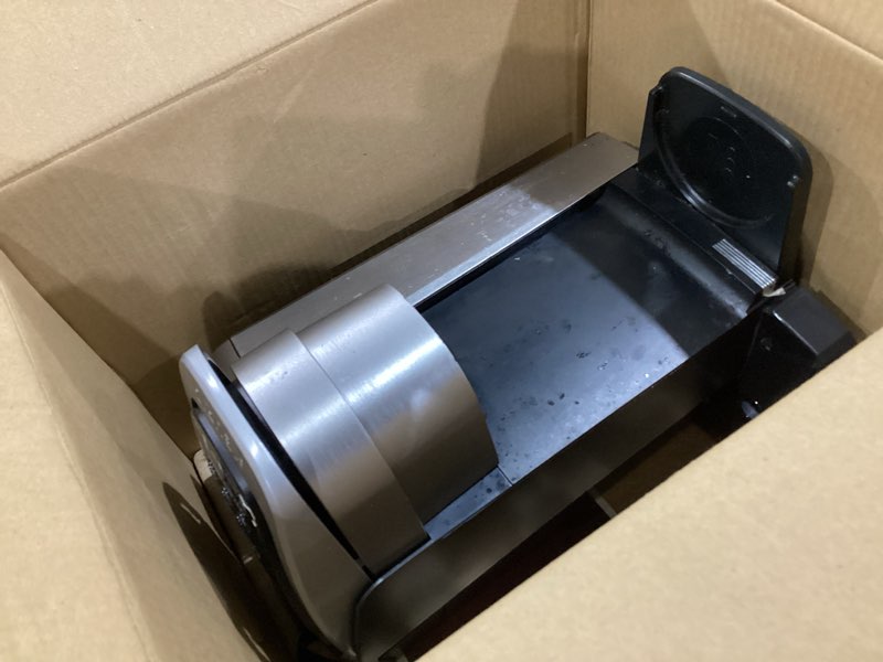 Condition photo showing As Is for keurig k-elite single serve k-cup pod coffee maker, with strength and temperature control, iced coffee capability, 8 to 12oz brew size, programmable, brushed silver
