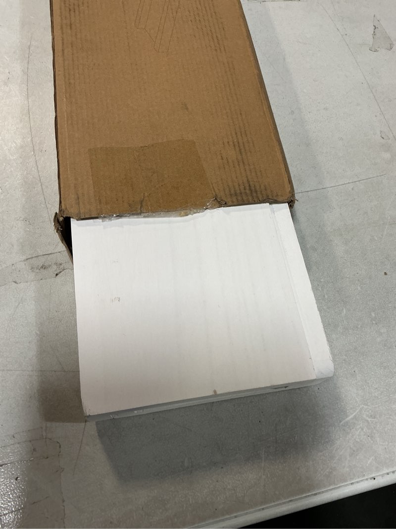 Condition photo showing Good Condition for Love-KANKEI Floating Shelves Wall Mounted Set of 2, 24 Inch Wood Storage Wall Shelves for Bedroom Living Room Bathroom Kitchen Office and More White White 24 inch