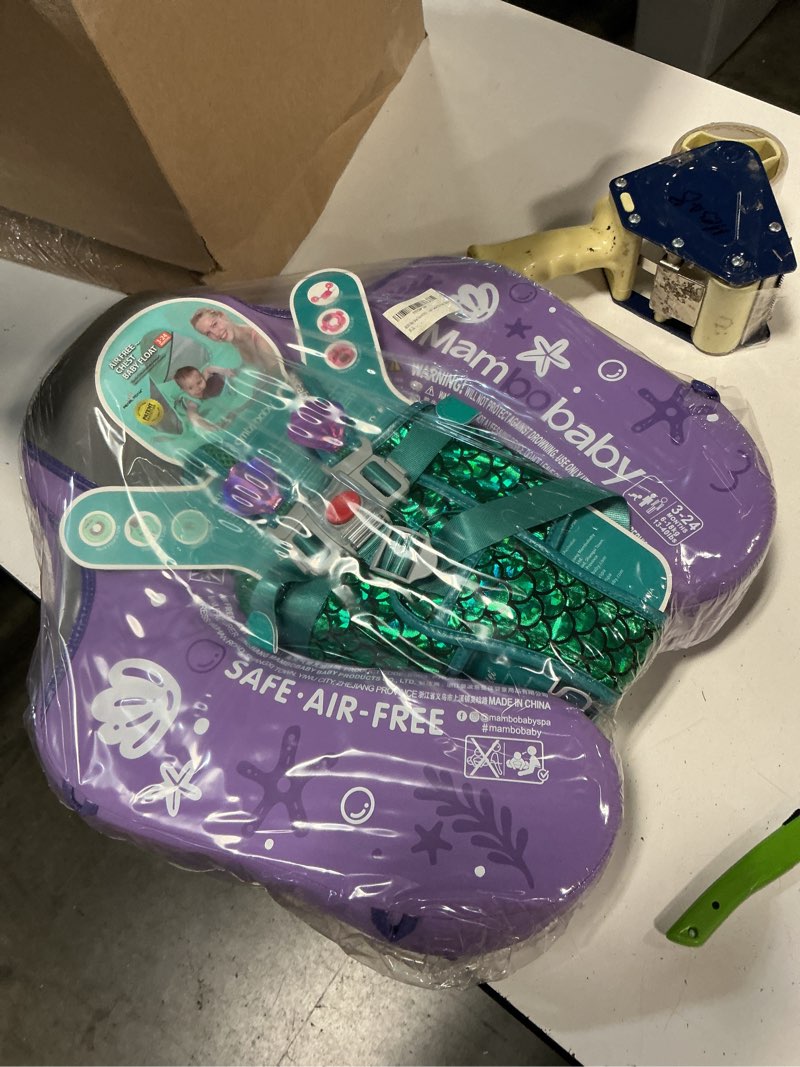 Condition photo showing Good Condition for mambobaby baby float with canopy & add tail – non-inflatable swim trainer for infant waist, upgraded adjustable safety strap, portable pool floats toy for toddler (purple mermaid