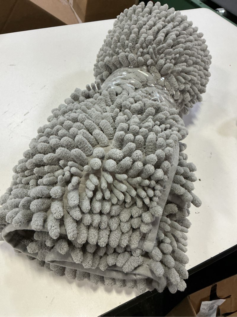 Condition photo showing Good Condition for mainstays textured soft silver chenille polyester bath rug set, 2-piece