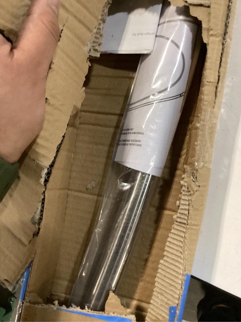 Condition photo showing Good Condition for Adjustable Curved Shower Rod, 42-72 inches Extra Wide Shower Curtain Rod, Rust proof, Premium Stainless Steel, Curved Shower Curtain Rod for Bathroom, Need to Drill, Silver Silver 42-72 inches