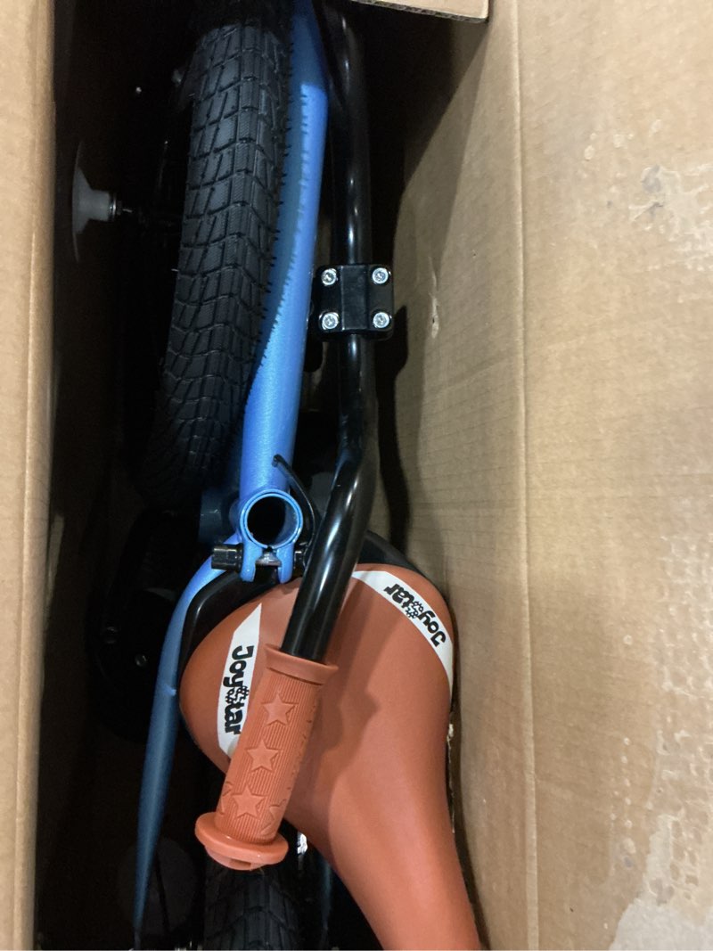 Condition photo showing As Is for joystar kids bike for ages 2-12 years old boys girls, 12-20 inch bmx style kid's bikes with training wheels, children bicycle for kids and toddler, multiple colors blue 16 inch with training wheels