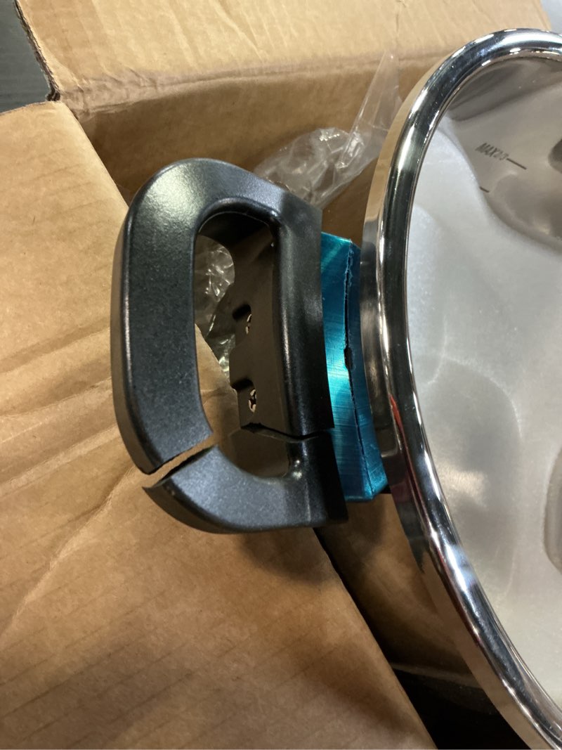 Condition photo showing item condition for 18/8 Stainless Steel Pressure Cooker 10.6 Quart, [One-Hand Locking] Pressure Cooker, [3-In-1] Olla de Presion, Induction Compatible, Gas Stovetop Compatible,Steamer Rack & Includes Glass Lid 10.6 Quarts