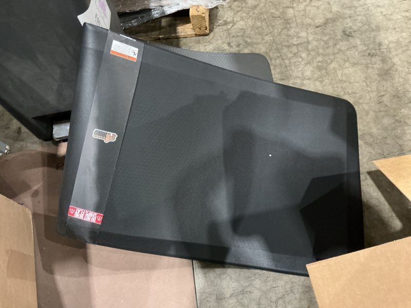 Condition photo showing Good Condition for gorilla grip comfortable cushioned kitchen mats for floor, 58x20, waterproof and stain resistant soft top, 3/4 inch thick ergonomic standing desk anti fatigue mat, foam supports ankles and feet, black 58" x 20" x 3/4" black