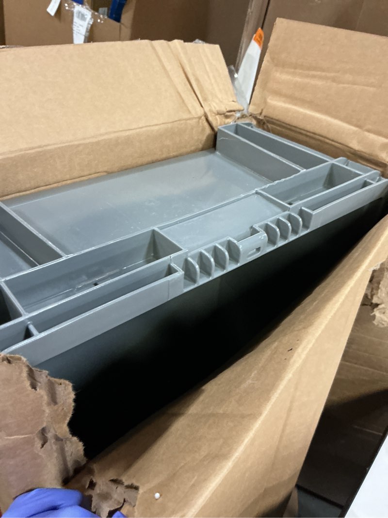 Condition photo showing Good Condition for Buckhorn SW4815080201000 Plastic Straight Wall Storage Container Tote, (48-Inch x 15-Inch x 7-1/2-Inch), Light Gray 48" x 15" x 7.5"