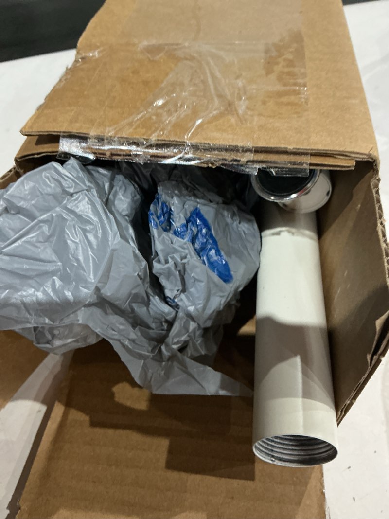 Condition photo showing As Is for tangwin white farmhouse curtain rods for windows:36-88" heavy duty adjustable curtain rod for bedroom living room,boho decorative rustic drapery rods with vintage coastal texture finials,antique white 36-88" & 1pack antique white