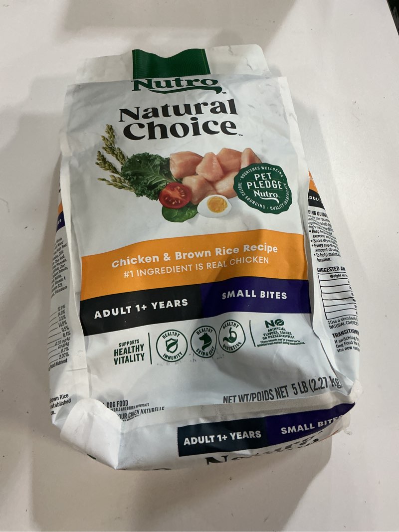 Condition photo showing New/Like New for BEST BY/MAR/03/2026))NUTRO NATURAL CHOICE Healthy Weight Adult Dry Dog Food, Chicken & Brown Rice Recipe Dog Kibble, 5 lb. Bag