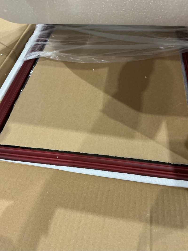 Condition photo showing Good Condition for shot glass display case large wooden cabinet rack holder wall mounted mahogany shadow box lockable with uv protection acrylic glass door shot glass storage with removable shelves, 17"x32", 52 slots 52 slots mahogany
