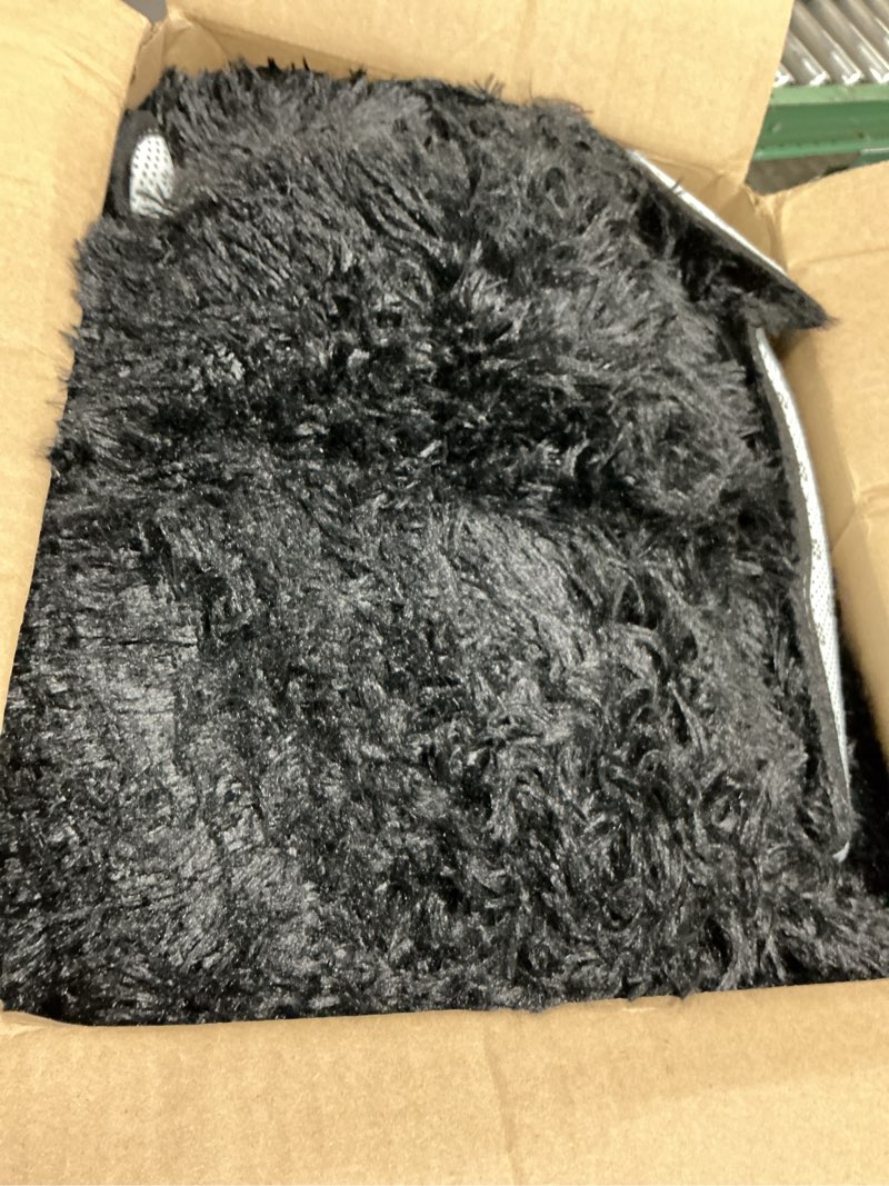 Condition photo showing Good Condition for yongyangjuxin fluffy rug shaggy area rug, black 6x9 area rugs for living room, large shag area rugs for bedroom kids room home decor, upgrade anti-skid rectangular fuzzy rugs 6' x 9' (rectangular) black