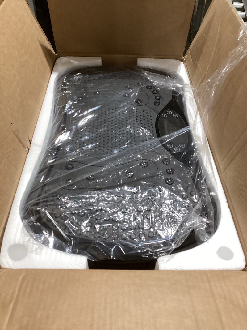 Condition photo showing New/Like New for vibration plate exercise machine, 130 speeds home fitness vibrating plate for lymphatic drainage weight loss, 450 lbs capacity full body workout platform with resistance bands bluetooth for women men