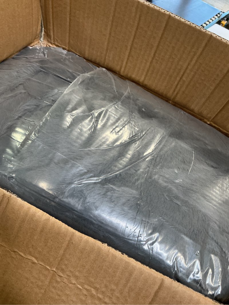 Condition photo showing New/Like New for Bean Bag Cover (No Filler) Soft Faux Fur Stuffed Animal Bean Bag Storage, Fluffy Plush Bean Bag Chair Cover Washable, Comfy Bean Bag Covers for Adults Kids Teens L For Adult Dark Grey (Cover Only)