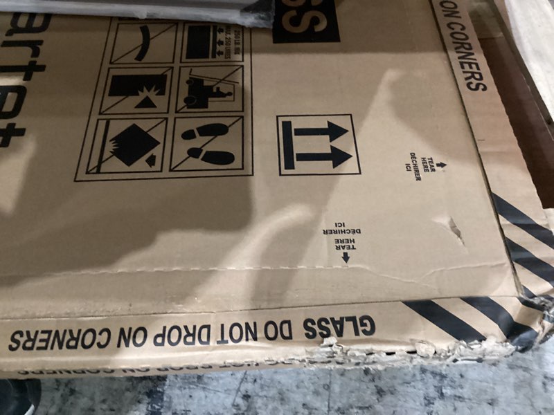 Condition photo showing As Is for Quartet Dry Erase Board, Magnetic Whiteboard 48" x 48", Glass Board for Wall, Infinity, Brilliance White (G24848W)