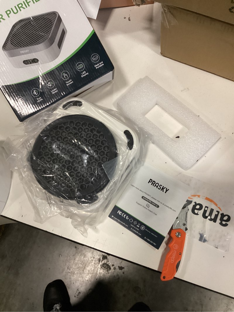 Condition photo showing New/Like New for air purifiers for home, h13 true hepa filter captures smoke odor pet dander, portable quiet car air purifier for rv/desk/bedroom/office, covers up to 600 ft², timer - 2 filter white gray air purifier(2 filter)