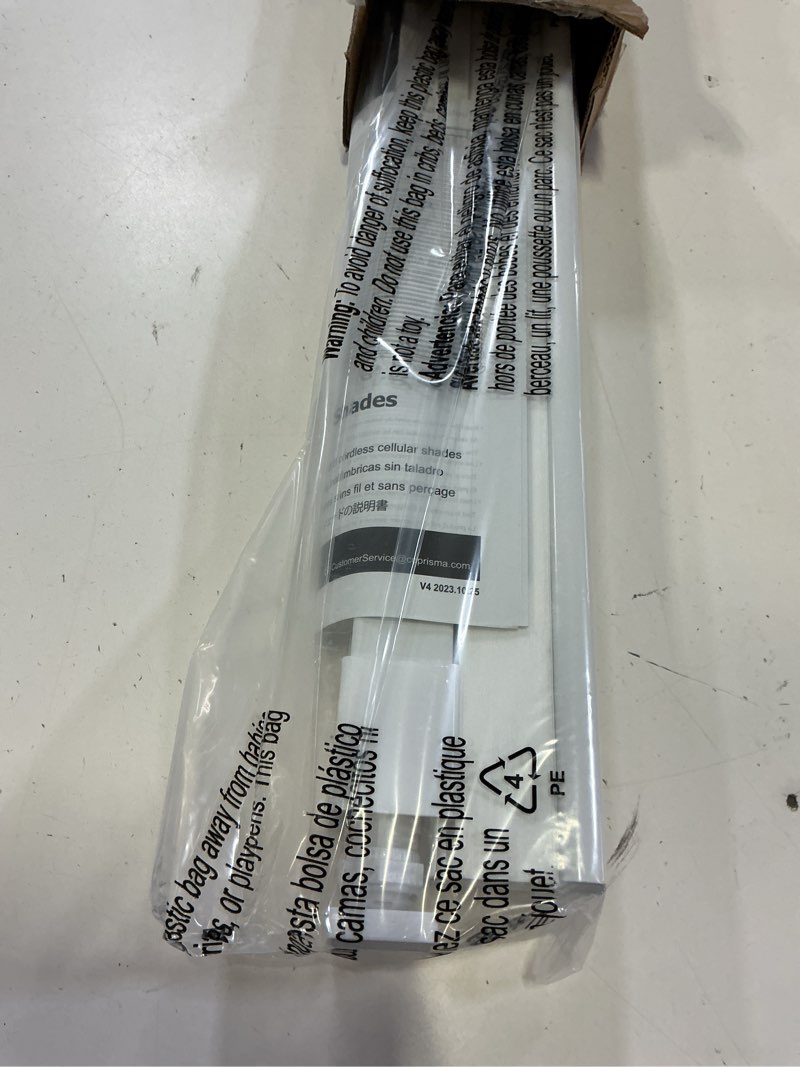 Condition photo showing Good Condition for lazblinds cordless cellular shades, no tools no drill light filtering honeycomb shades pleated blinds for windows, 20'' w x 48'' h, white light filtering-white 20'' w x 48'' h