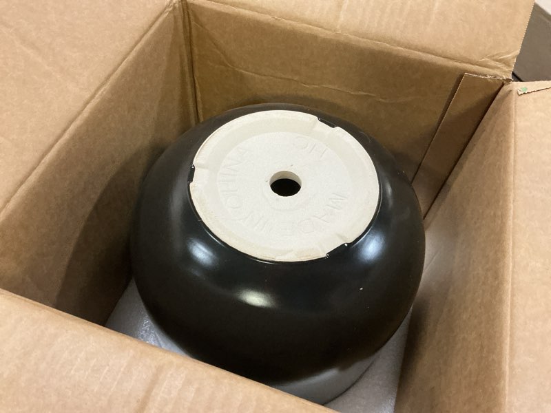 Condition photo showing Good Condition for LE TAUCI 10 Inch Plant Pot, Ceramic Pots for Plants with Drainage Hole and Rubber Plug, Plant Pots Indoor for Olive Tree, Cylinder Planter Pot for Home Patio Office, Black Black 10 Inch
