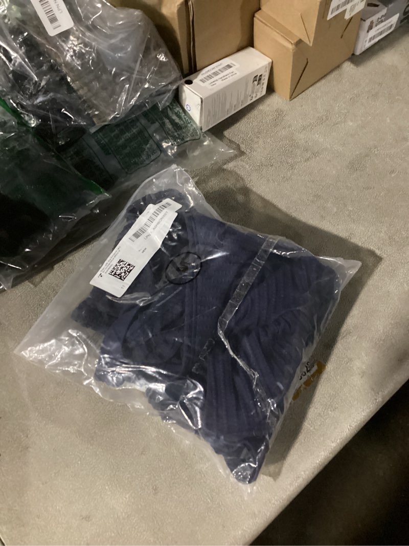 Condition photo showing Good Condition for Herseas Women's Textured Bikini Sets Twist Front Top Swimsuits High Waisted Bathing Suits Medium Navy Blue