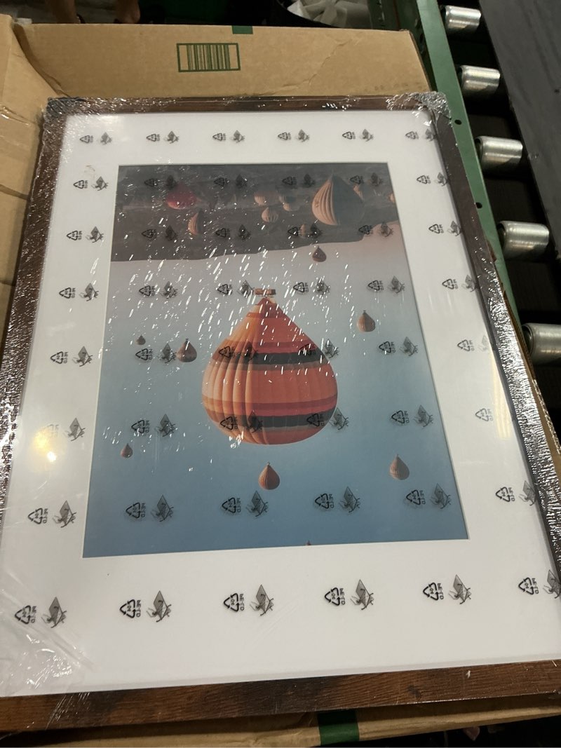 Condition photo showing New/Like New for a2 picture frame with a3 mat, display 11.7x16.5 inch a3 with mat or 16.5x23.4 inch a2 without, wood 16.5 by 23.4 photo frame, 16.5 x 23.4 frame for wall hanging, deep brown 1 16.5x23.4 inch