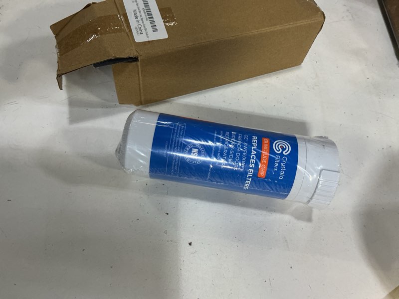 Condition photo showing New/Like New for crystala filters water filter compatible with xwfe (built-in chip), replacement for ge xwfe, xwf refrigerator water filter pack of 1 1 count (pack of 1)