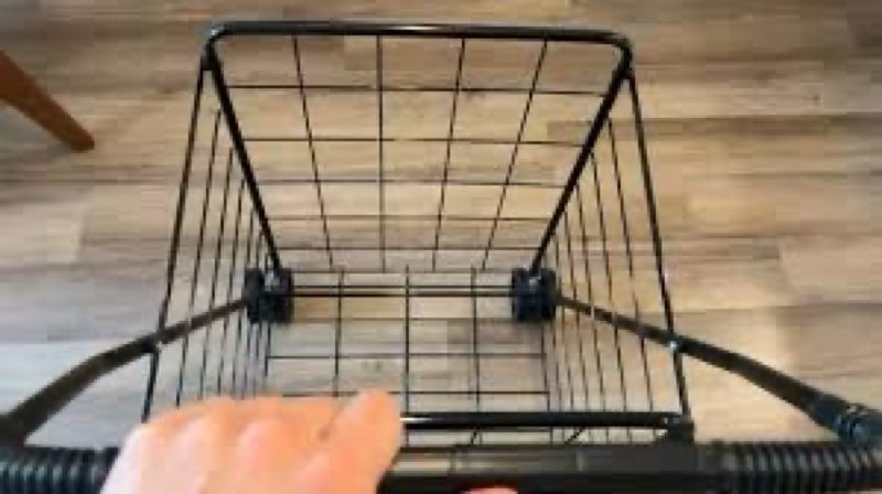 HOMGX Flat Folding Shopping Cart, 130 LBS Heavy Duty Utility Cart W/ 360° Swivel Front Wheels, 24" x 23" x 40" Foldable Grocery Cart for Laundry, Shopping, Groceries