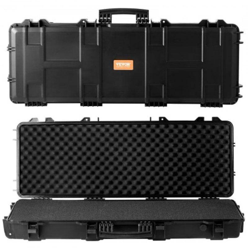YZBQH42INS00XOQXYV0 VEVOR Rifle Case, Rifle Hard Case with 3 Layers Fully-protective Foams, 42 inch lockable Hard Gun Case with Wheels, IP67 Waterproof & Crushproof, for Two Rifles or Shotguns, Airsoft Gun