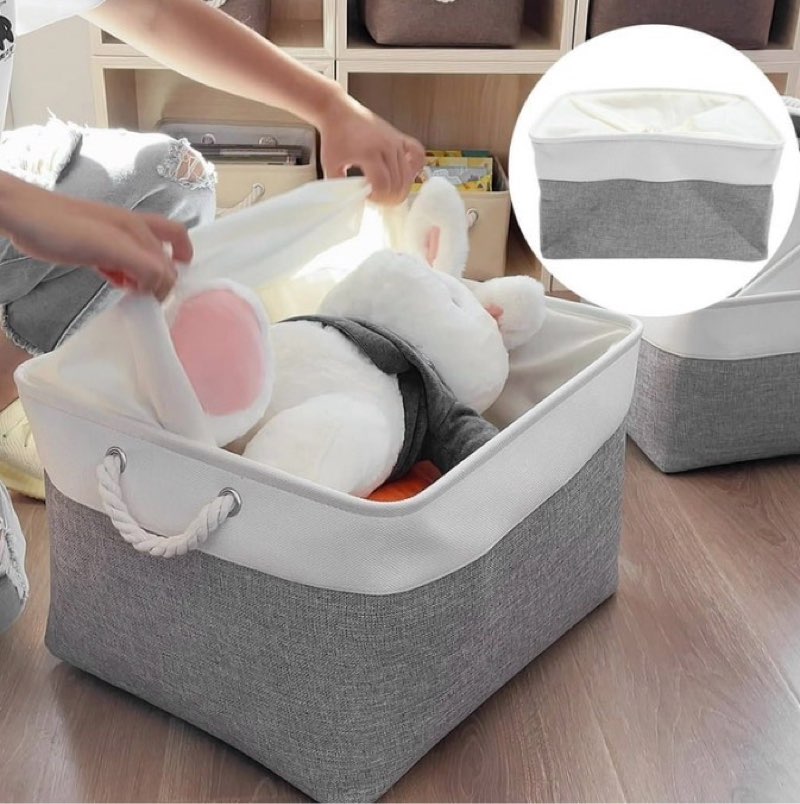 2 pack WHAMVOX Collapsible Toy Storage Holder Basket Wicker Baskets for Organizing Child