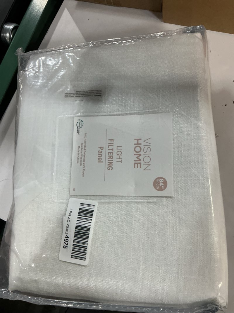 Condition photo showing New/Like New for vision home pink ombre window curtains linen texture gradient light filtering semi sheer curtains 84 inch length for living room bedroom rod pocket,cream white to blush,50" wx84 l,2 panels 50"w x 84"l (pack of 2) pink