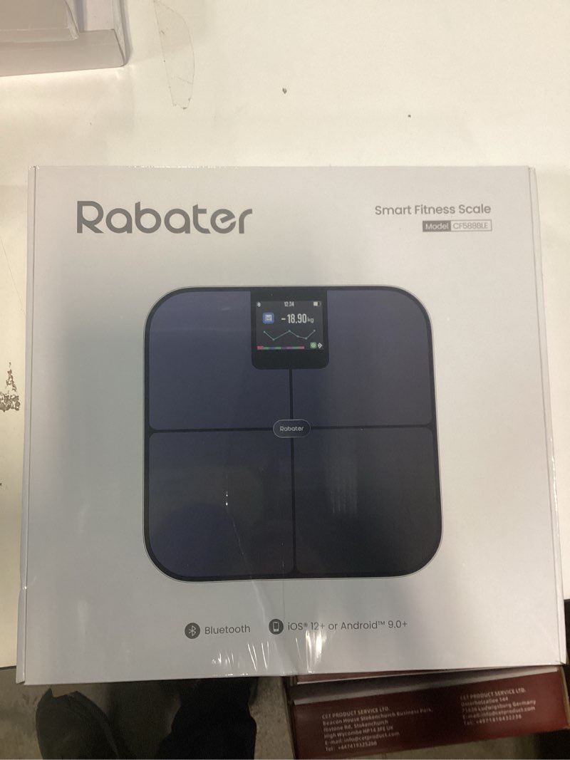 Condition photo showing New/Like New for smart scale with large color display, digital bathroom scale for body weight bmi muscle mass, 25 composition, body fat scale with heart rate, 11.8" large platform, 400 lbs (black)