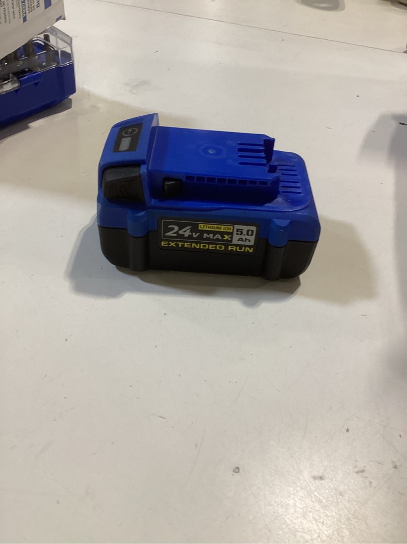 Condition photo showing As Is for kobalt 24 -volt, 5 ah 1 -pack lithium ion (li-ion) battery