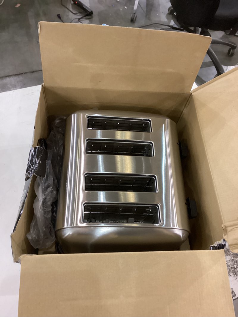 Condition photo showing As Is for Waring (WCT708) Four-Compartment Pop-Up Toaster, Silver Classic