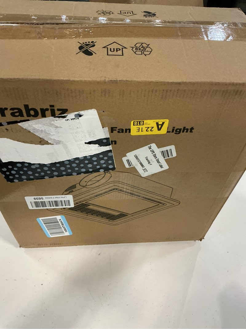 Condition photo showing Good Condition for 4-in-1 bathroom exhaust fan with dual-mode heater and led light, 110 cfm quiet ceiling vent fan, 1300w heating power, 1.0 sone ultra silent bath fan with light, ventilation, and remote control white-1300w