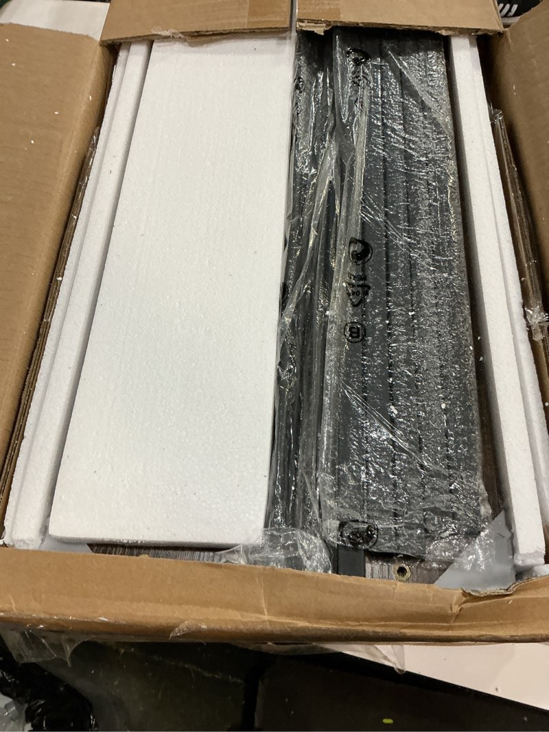 Condition photo showing New/Like New for 5 Tier Bookshelf 31.49" Width, Book Organizers and Storage, Wood and Metal Tall Bookcase, Rustic Book Shelf Organization and Storage for Home Living Room Bedroom Office Storage(Rustic Brown) 5 Tier - 31.5" W Rustic