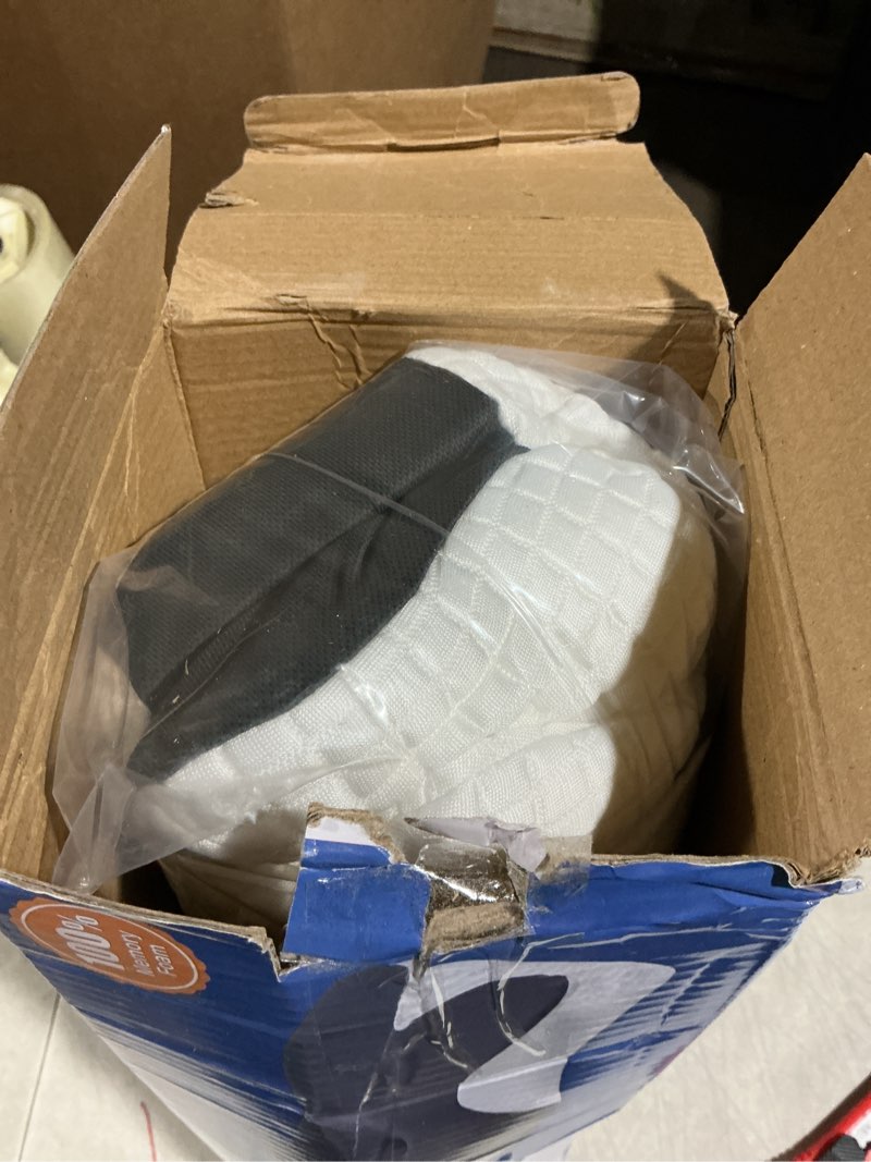 Condition photo showing Good Condition for Cervical Neck Pillow for Pain Relief, Ergonomic Neck Pillow for Sleeping, Contour Orthopedic Side Sleeper Pillow for Back Stomach Sleepers Bed Pillow with Pillowcase Dark Grey With White